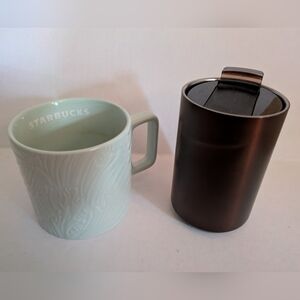 Starbucks Metallic Bronze Copper Stainless steel Tumbler and mint mug